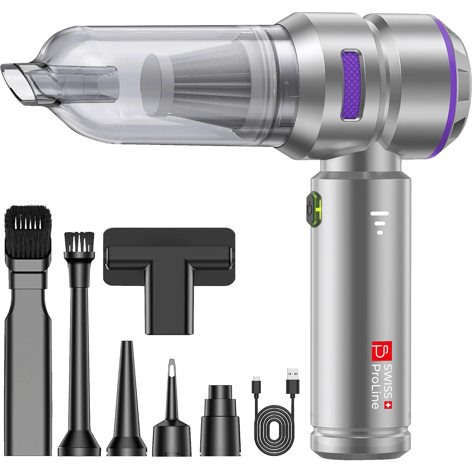 Aspirateur à main et Souffleur 2en1 sans fil avec 10 accessoires