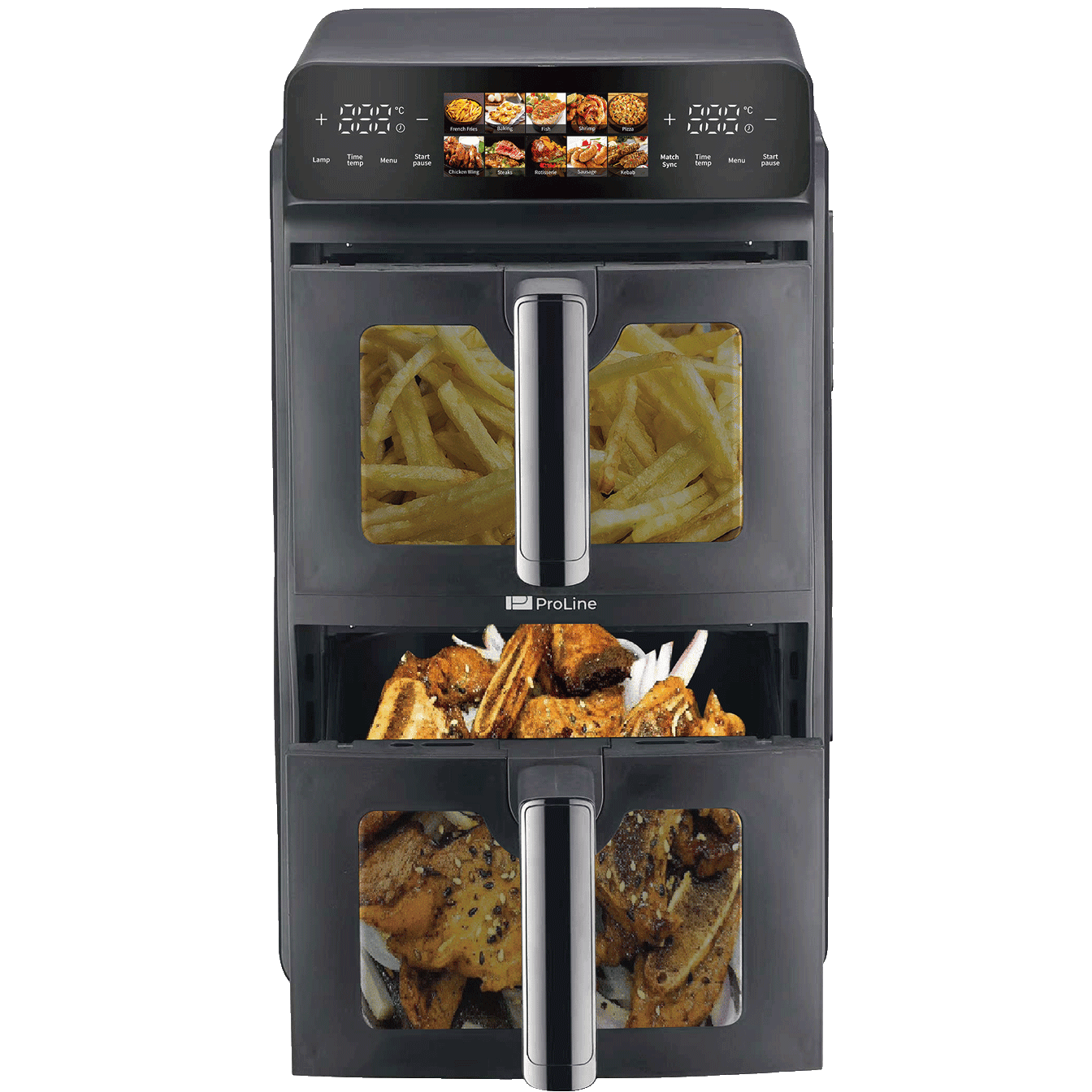 Friteuse à air chaud Air Fryer 10L (sans huile) avec double compartiments superposés – Image 2