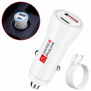 Chargeur de voiture 2en1 avec câble USB-C