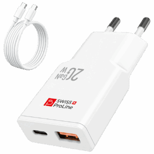 Chargeur 2en1 rapide avec câble USB-C inclus Swiss ProLine