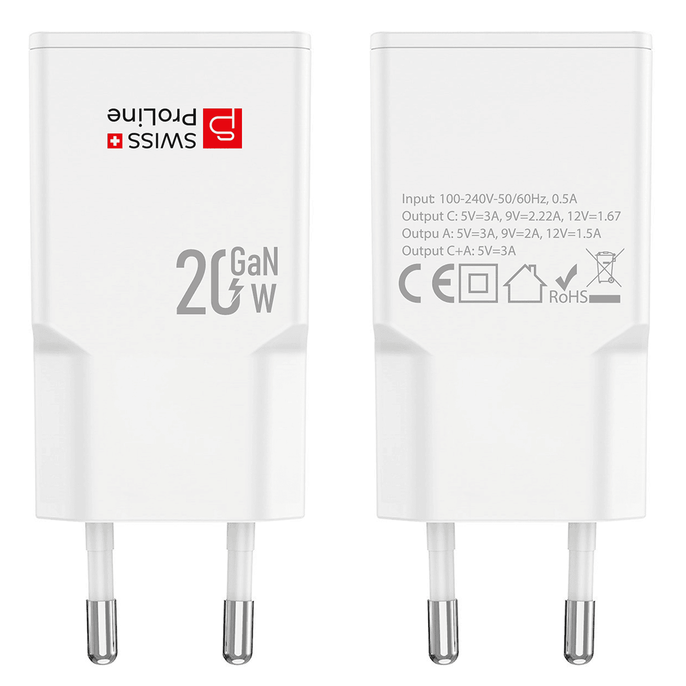 Chargeur 2en1 rapide avec câble USB-C inclus Swiss ProLine – Image 2