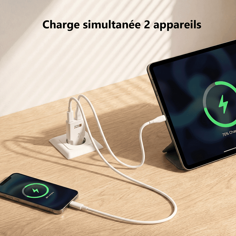 Chargeur 2en1 rapide avec câble USB-C inclus Swiss ProLine – Image 3