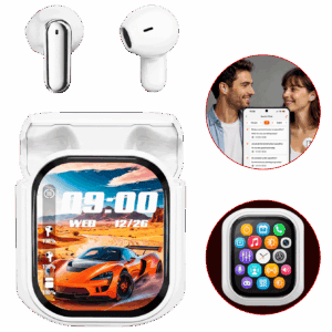 Écouteurs-Traducteur révolutionnaire 3en1 sans fil Bluetooth avec écran tactile